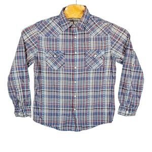 Mossimo Supply Co Pearl Snap Athletic Fit Long Sleeve Shirt Mens Medium Preppy‎